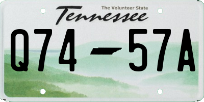 TN license plate Q7457A