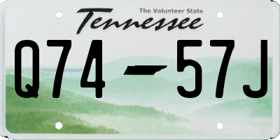 TN license plate Q7457J