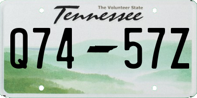 TN license plate Q7457Z