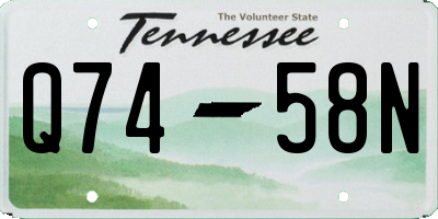 TN license plate Q7458N