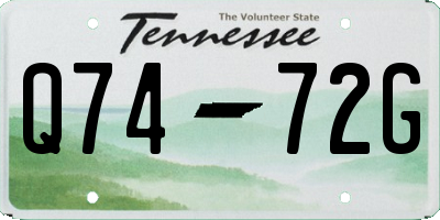 TN license plate Q7472G
