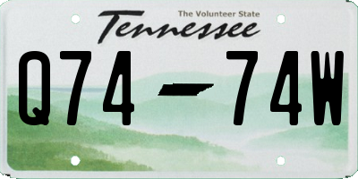 TN license plate Q7474W