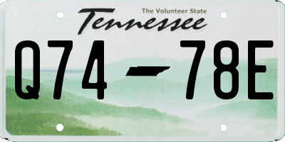 TN license plate Q7478E