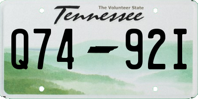 TN license plate Q7492I