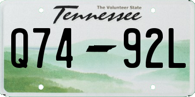 TN license plate Q7492L