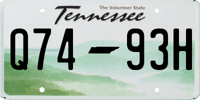 TN license plate Q7493H