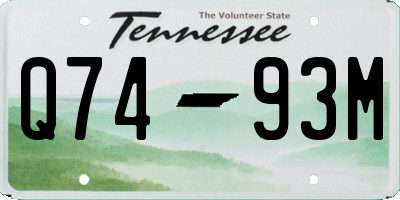 TN license plate Q7493M