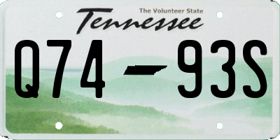 TN license plate Q7493S