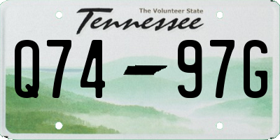 TN license plate Q7497G