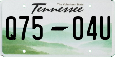 TN license plate Q7504U
