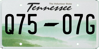 TN license plate Q7507G