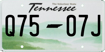 TN license plate Q7507J