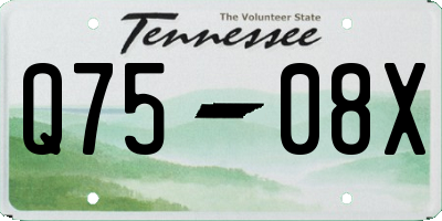TN license plate Q7508X