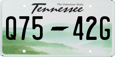 TN license plate Q7542G