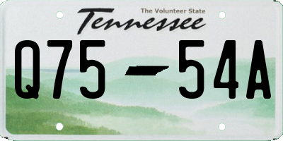 TN license plate Q7554A
