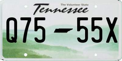 TN license plate Q7555X