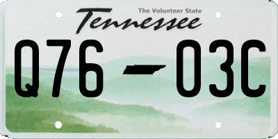 TN license plate Q7603C