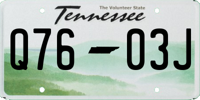 TN license plate Q7603J