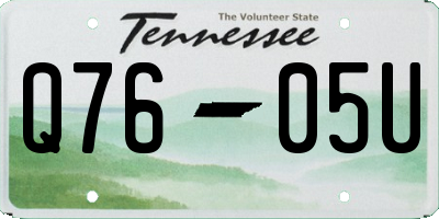 TN license plate Q7605U