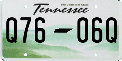TN license plate Q7606Q