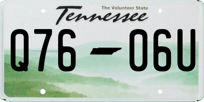 TN license plate Q7606U