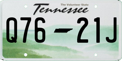 TN license plate Q7621J