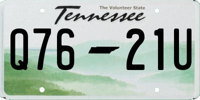 TN license plate Q7621U