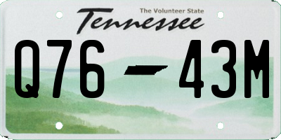 TN license plate Q7643M