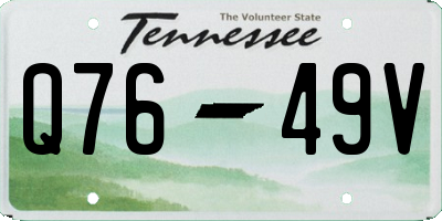 TN license plate Q7649V