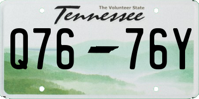 TN license plate Q7676Y