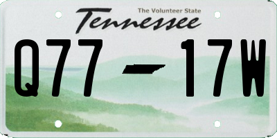 TN license plate Q7717W