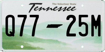 TN license plate Q7725M