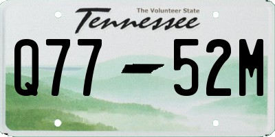 TN license plate Q7752M