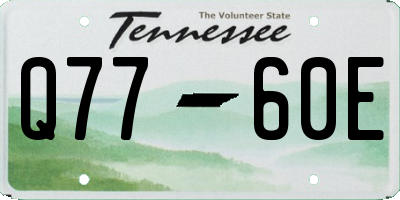 TN license plate Q7760E