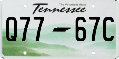 TN license plate Q7767C