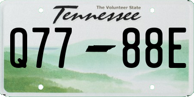 TN license plate Q7788E