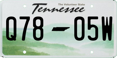 TN license plate Q7805W