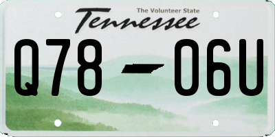 TN license plate Q7806U