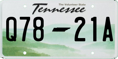 TN license plate Q7821A