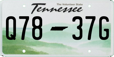 TN license plate Q7837G