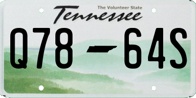 TN license plate Q7864S
