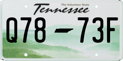 TN license plate Q7873F