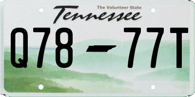TN license plate Q7877T