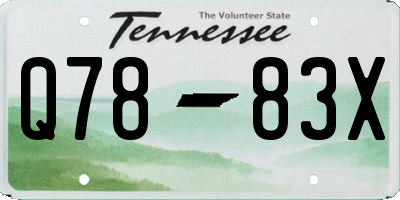 TN license plate Q7883X