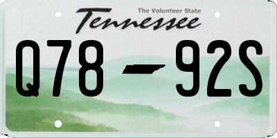 TN license plate Q7892S