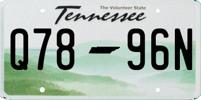 TN license plate Q7896N