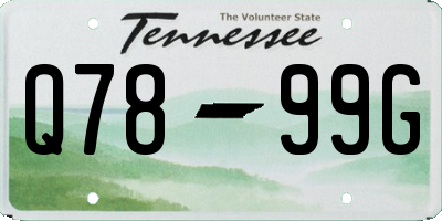 TN license plate Q7899G