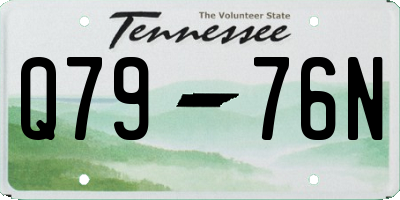 TN license plate Q7976N