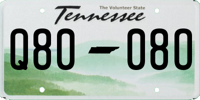 TN license plate Q8008O