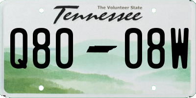 TN license plate Q8008W